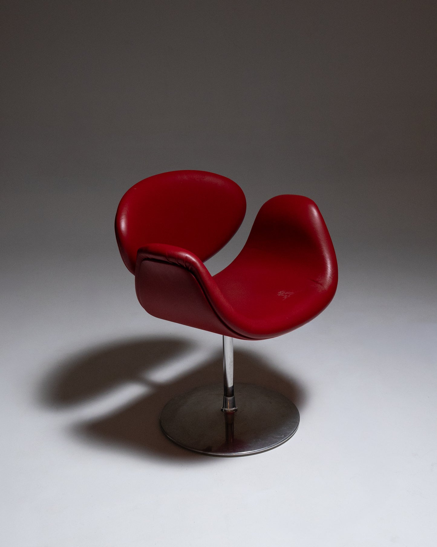 CHAISE TULIP EN CUIR ET MÉTAL, PIERRE PAULIN, 1960s