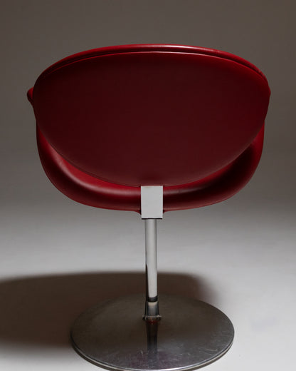 CHAISE TULIP EN CUIR ET MÉTAL, PIERRE PAULIN, 1960s