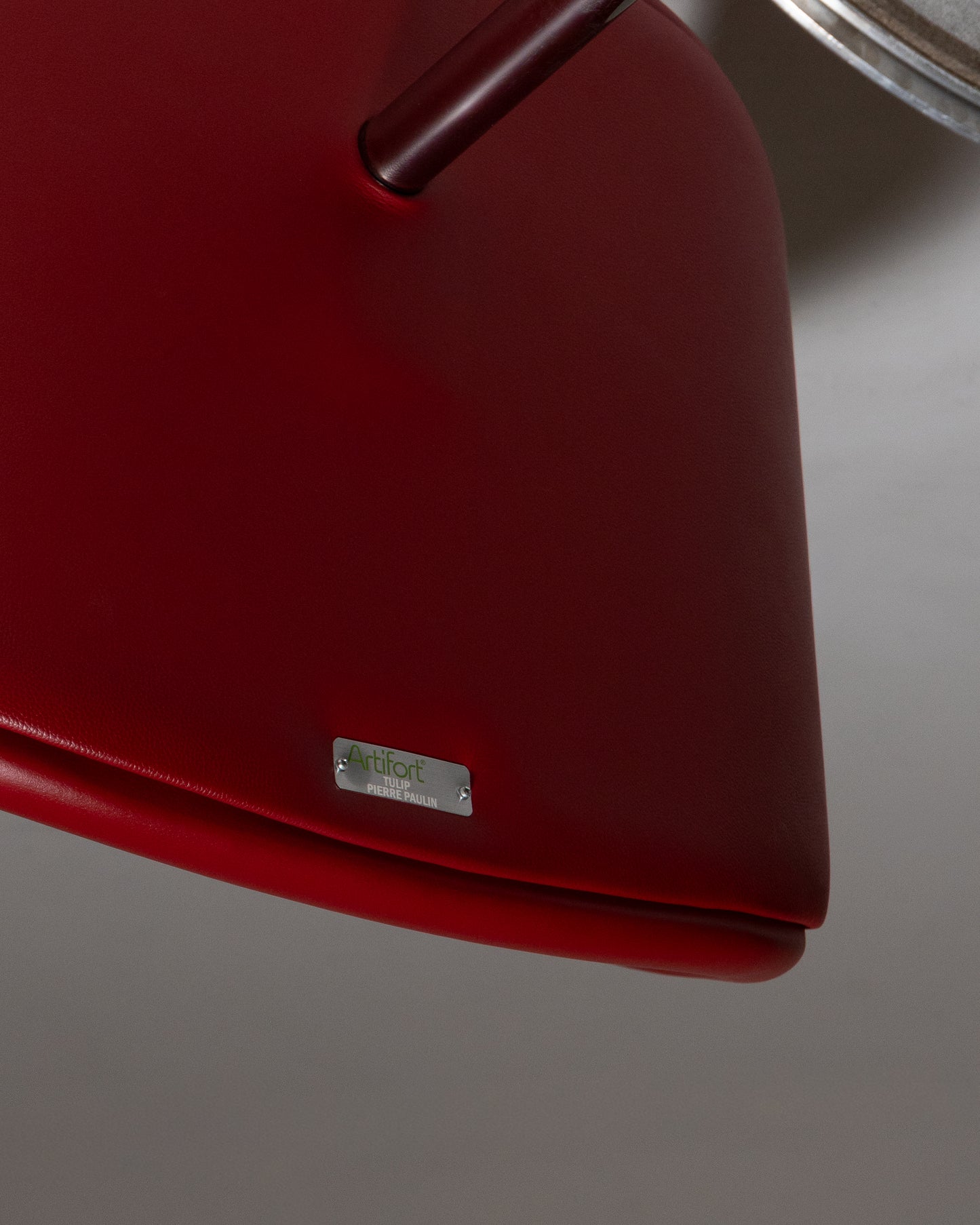 CHAISE TULIP EN CUIR ET MÉTAL, PIERRE PAULIN, 1960s