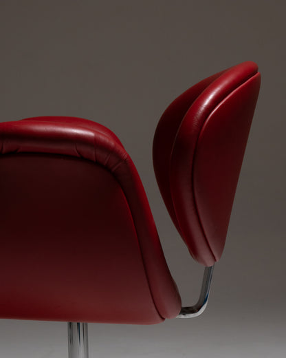 CHAISE TULIP EN CUIR ET MÉTAL, PIERRE PAULIN, 1960s