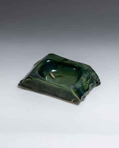 GRAND CENDRIER GRÈS VERT