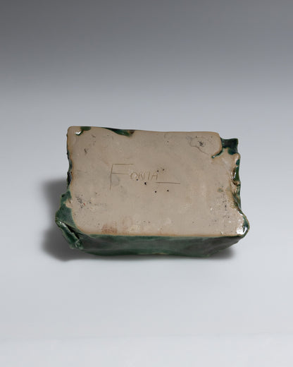 GRAND CENDRIER GRÈS VERT