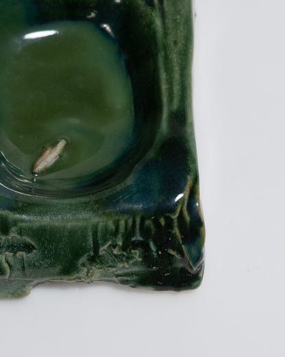 GRAND CENDRIER GRÈS VERT