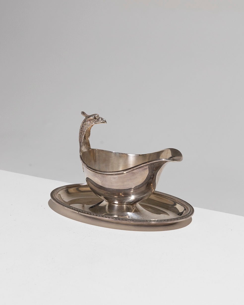 Sauler on silver metal tray, Christofle, 1960s