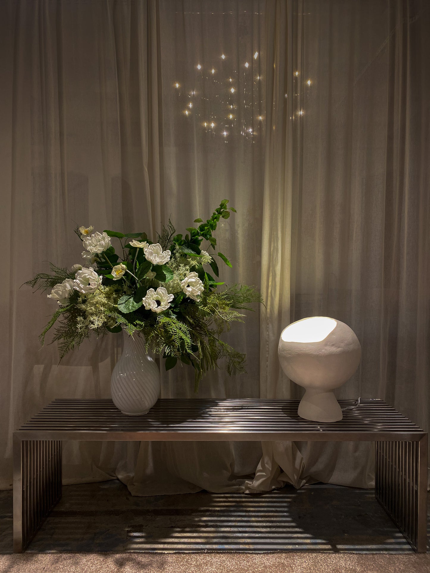 GLOBE FLOOR LAMP IN STONEWARE