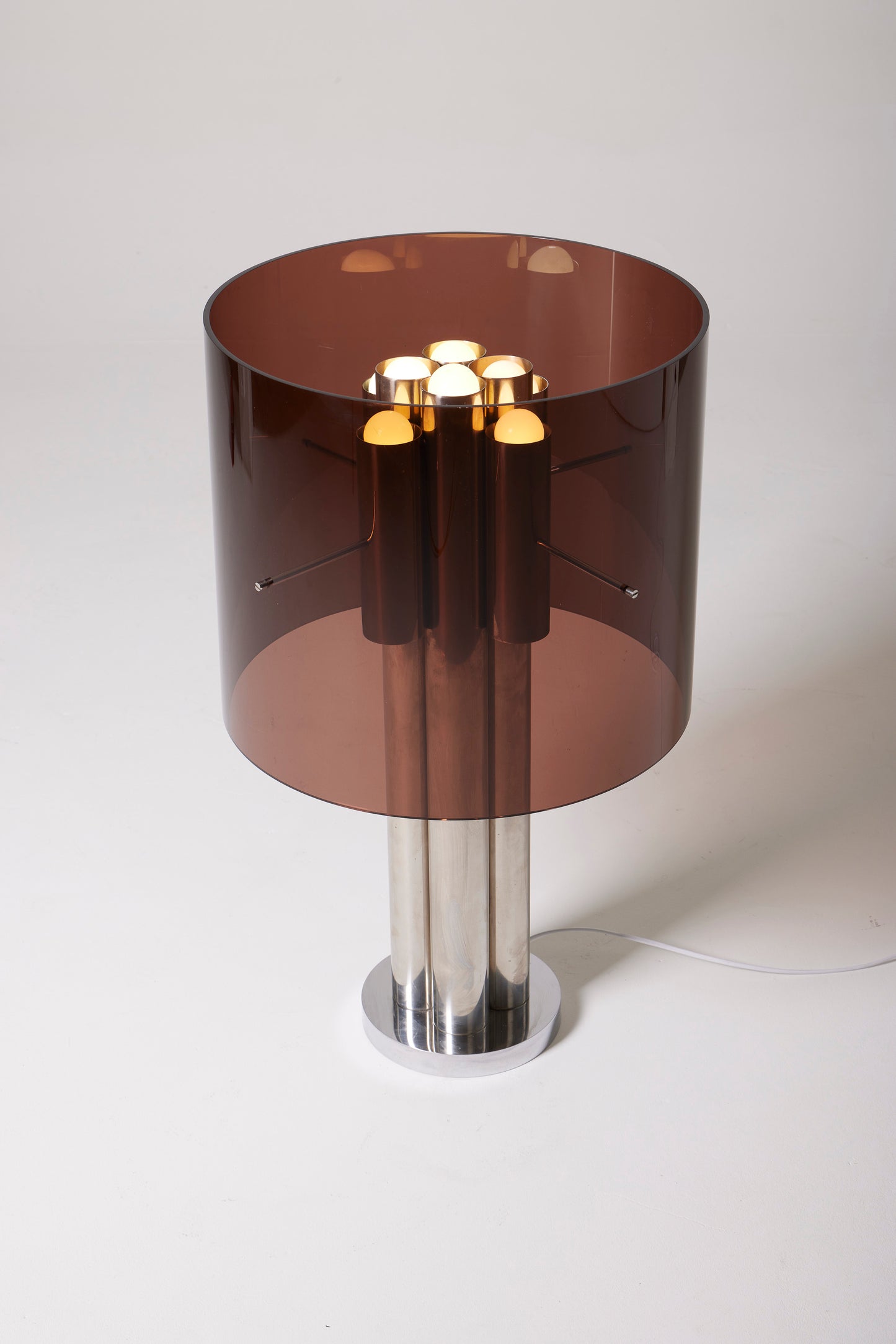 MICHEL BOYER METAL AND PLEXIGLAS TABLE LAMP, 1970s