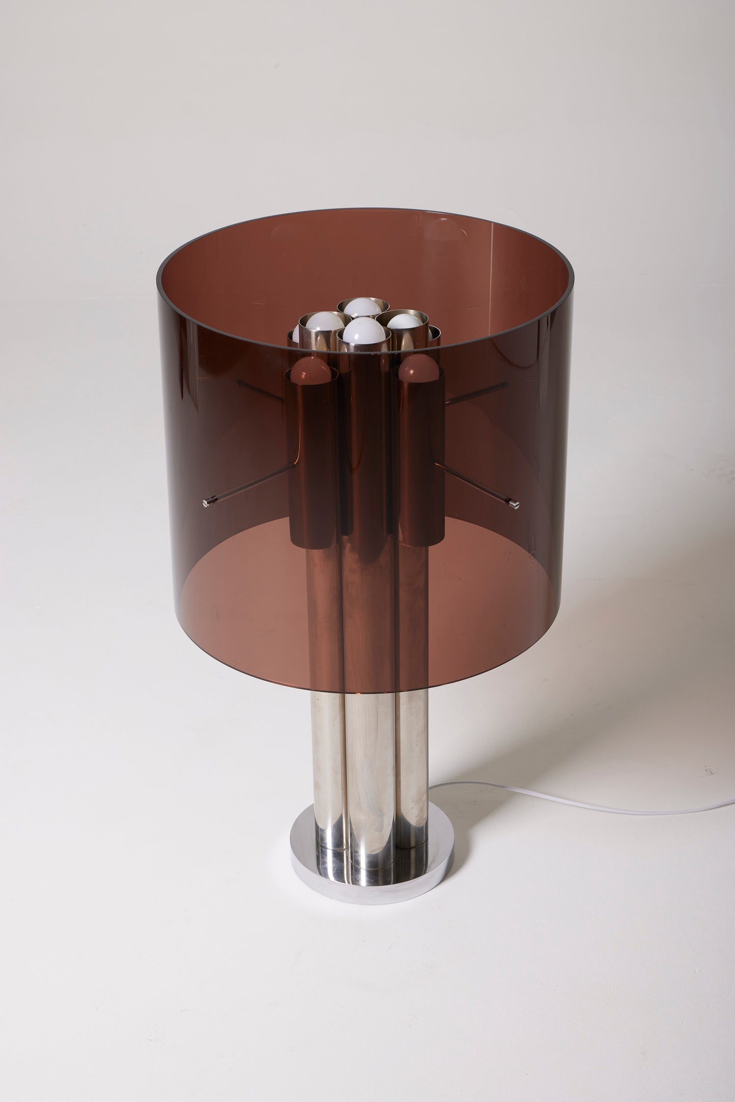 MICHEL BOYER METAL AND PLEXIGLAS TABLE LAMP, 1970s