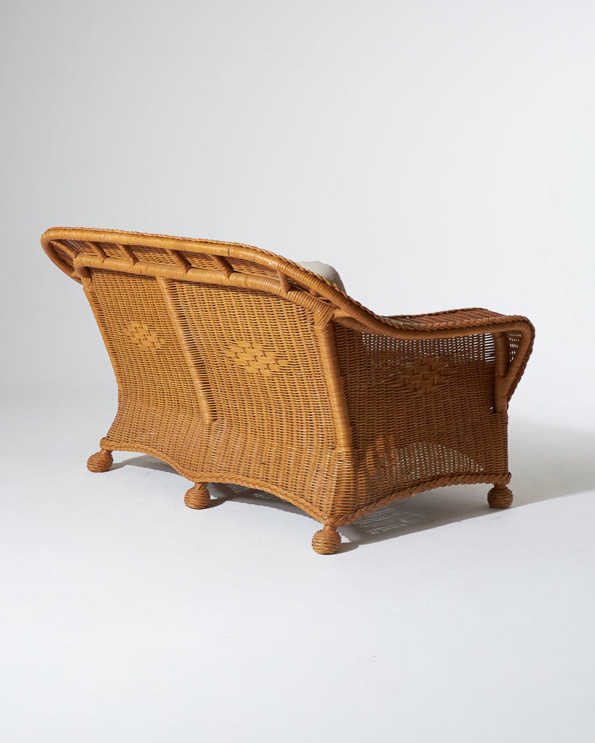 Rattan two -seater sofa, 1960s