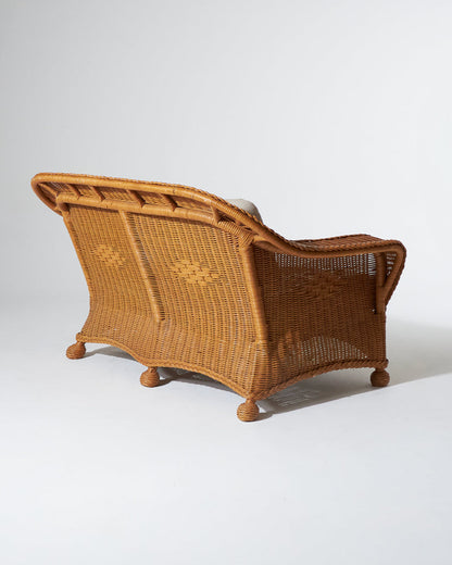 Rattan two -seater sofa, 1960s