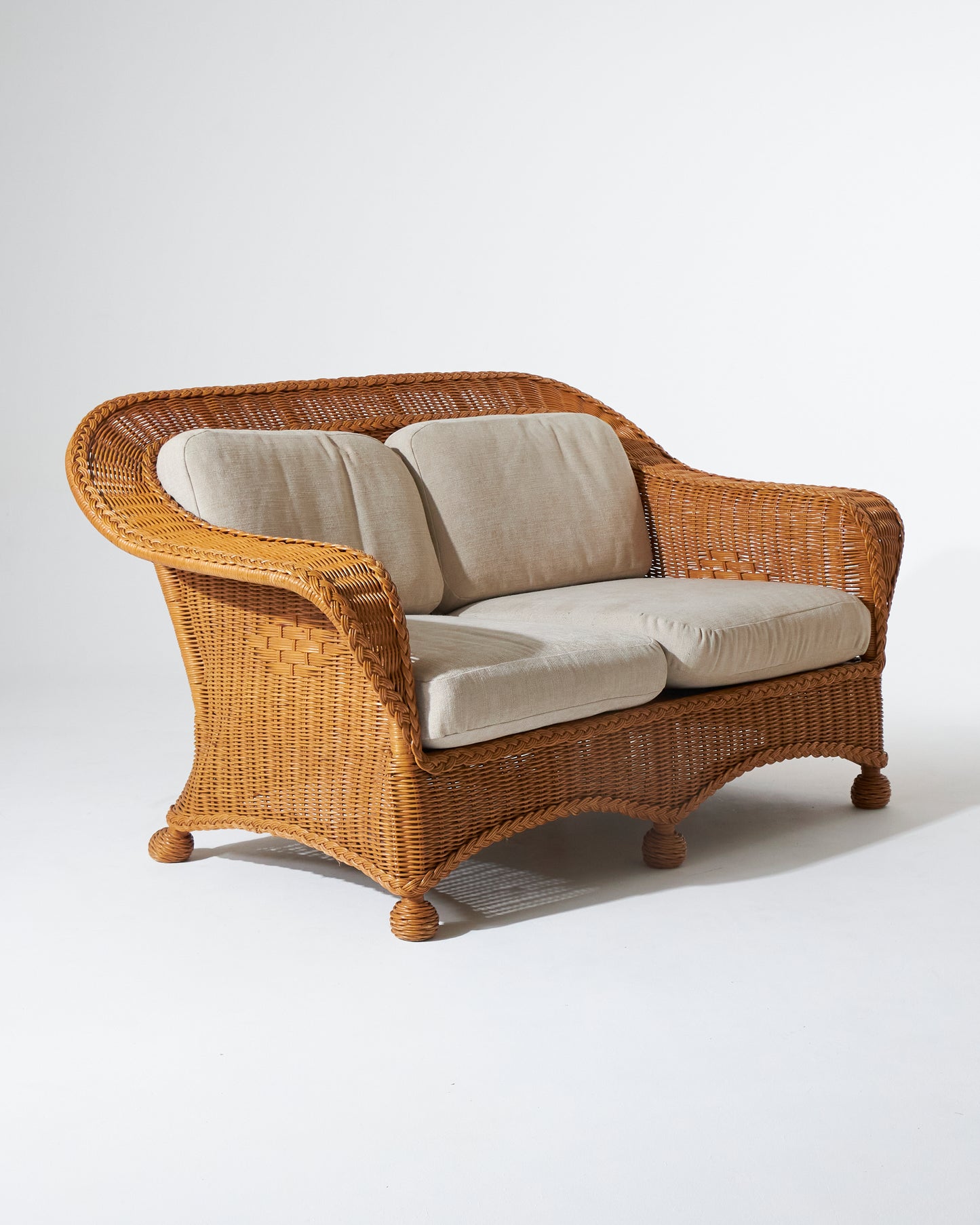 Rattan two -seater sofa, 1960s