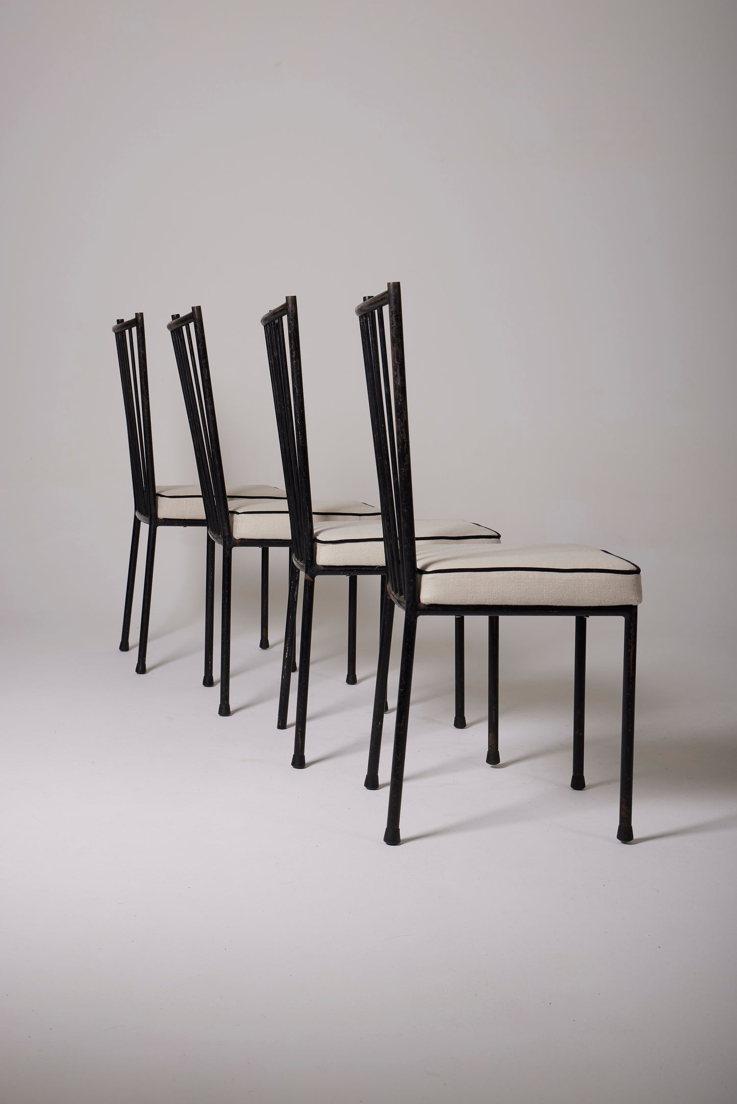 SET DE 4 CHAISES COLETTE GUEDEN, 1950s