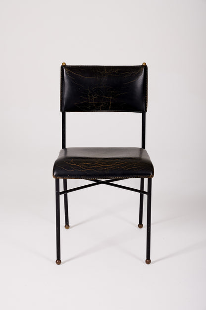 Silla de cuero de jacques adnet