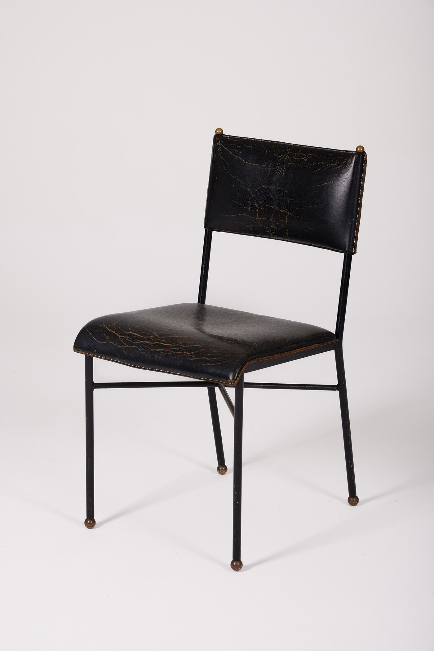 JACQUES ADNET LEATHER CHAIR