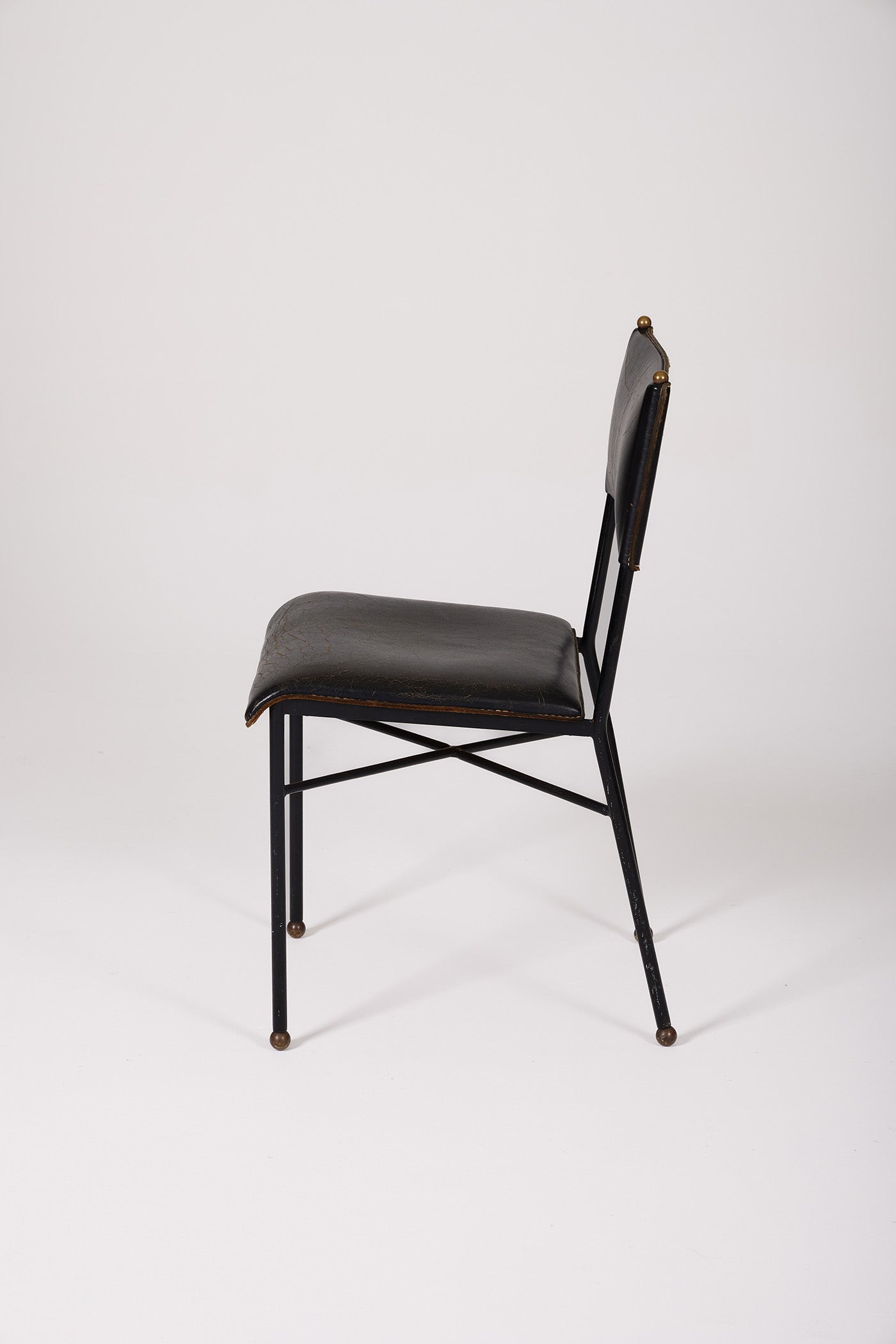 JACQUES ADNET LEATHER CHAIR