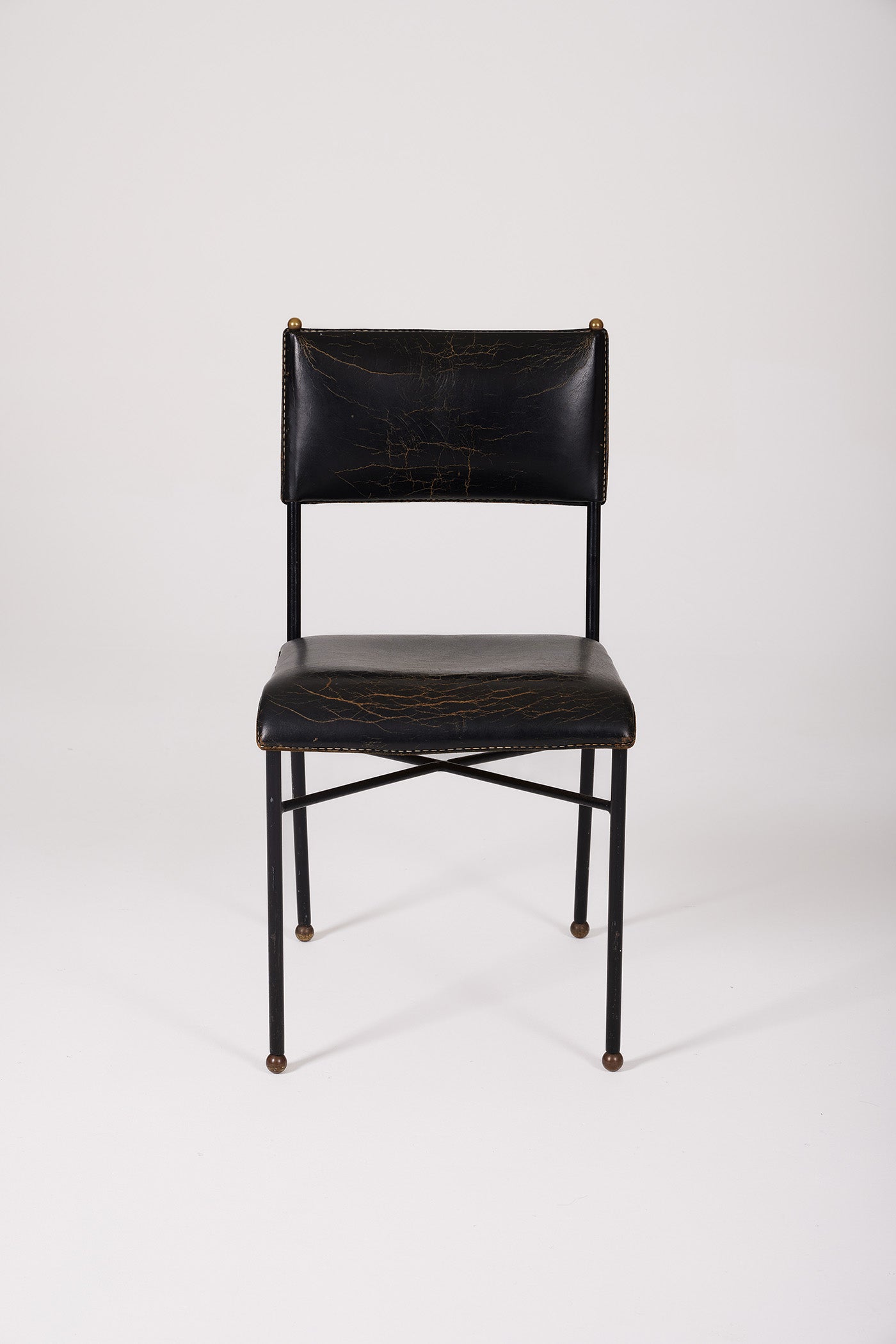 JACQUES ADNET LEATHER CHAIR