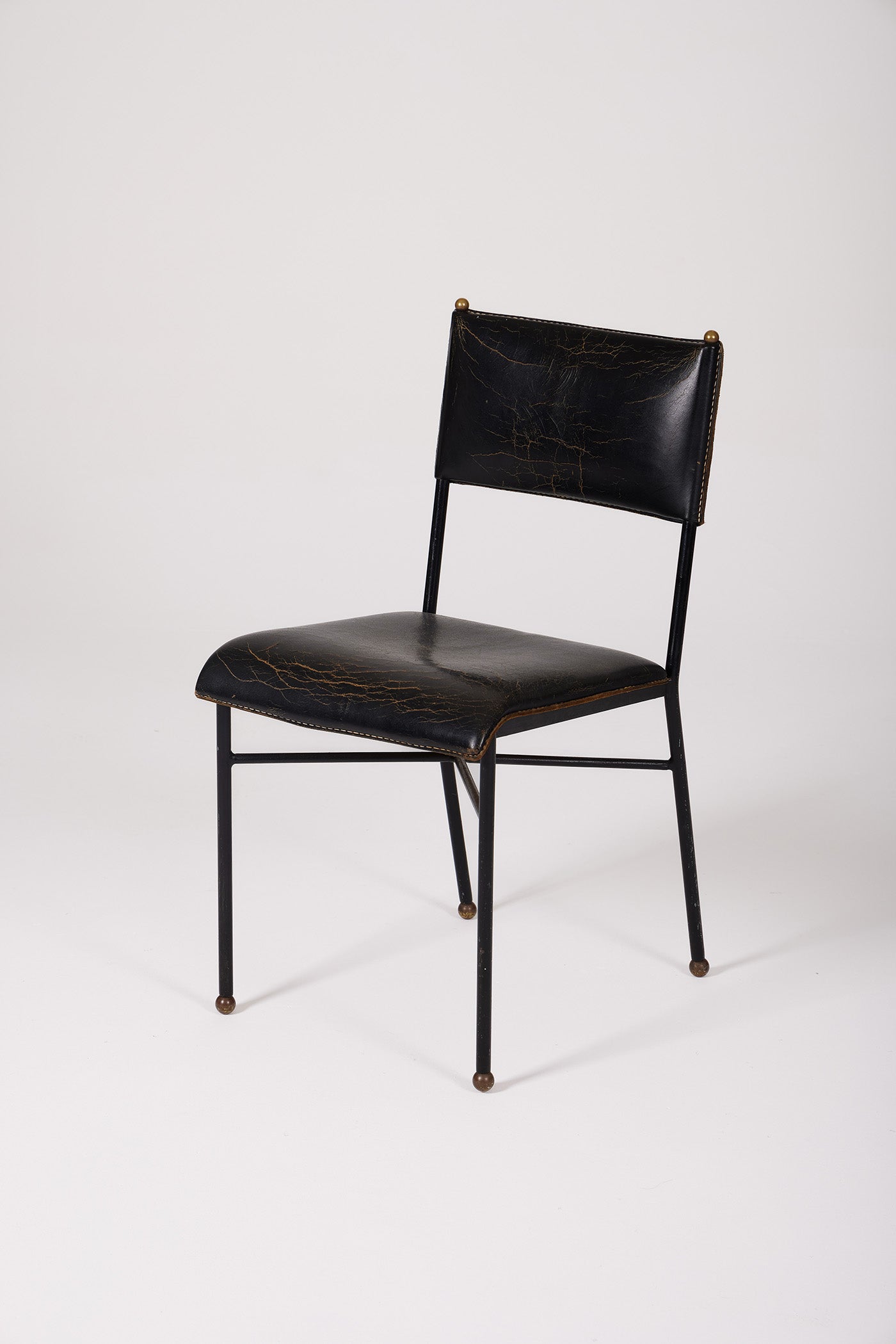 JACQUES ADNET LEATHER CHAIR