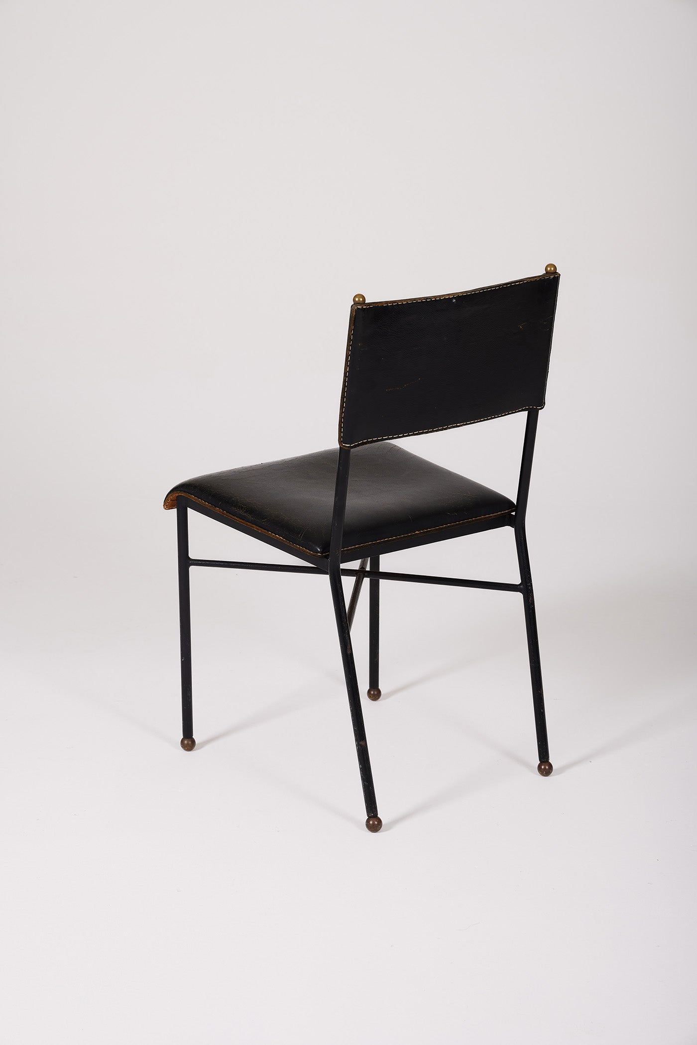 JACQUES ADNET LEATHER CHAIR