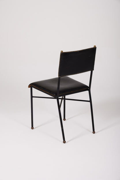 Silla de cuero de jacques adnet