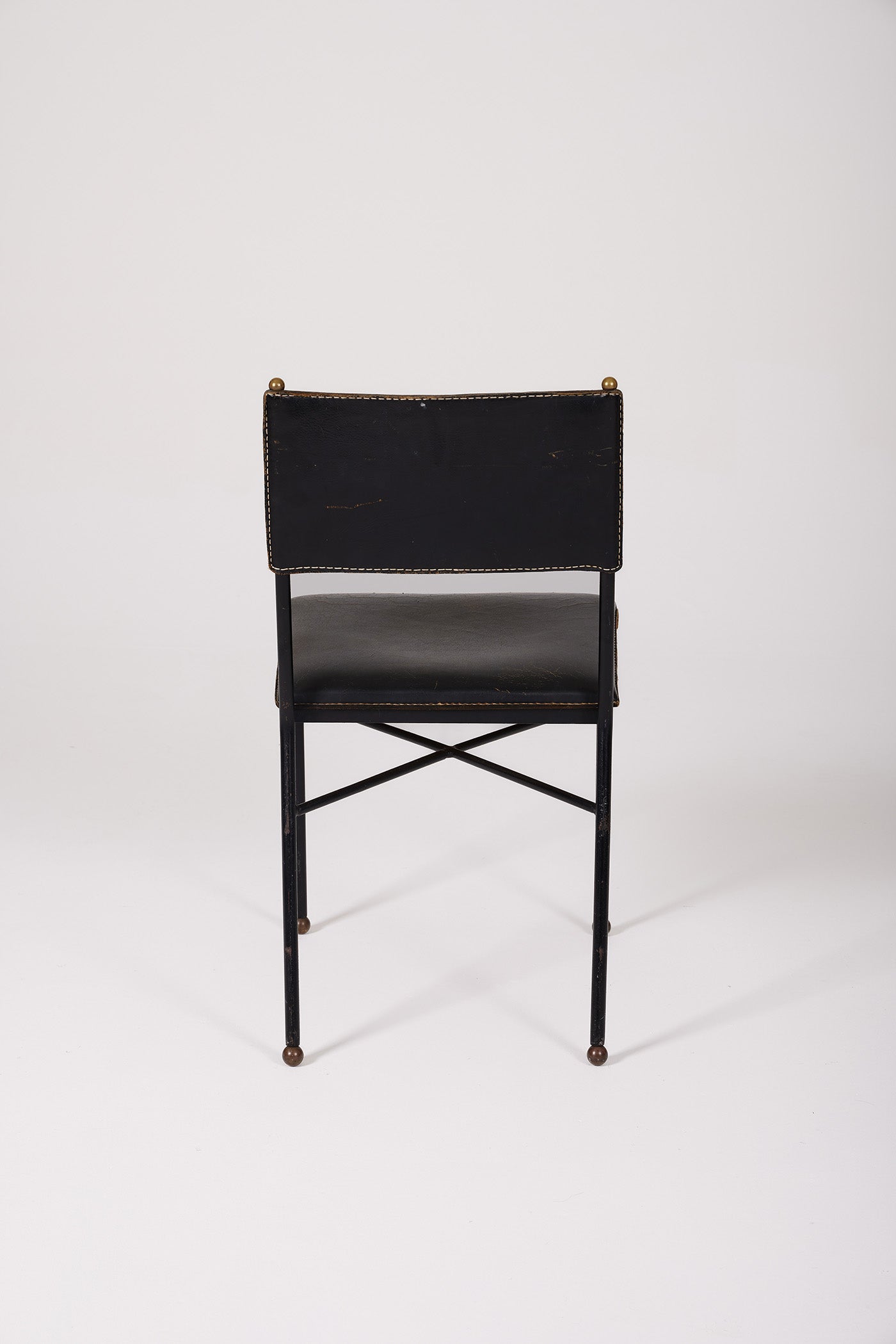 JACQUES ADNET LEATHER CHAIR