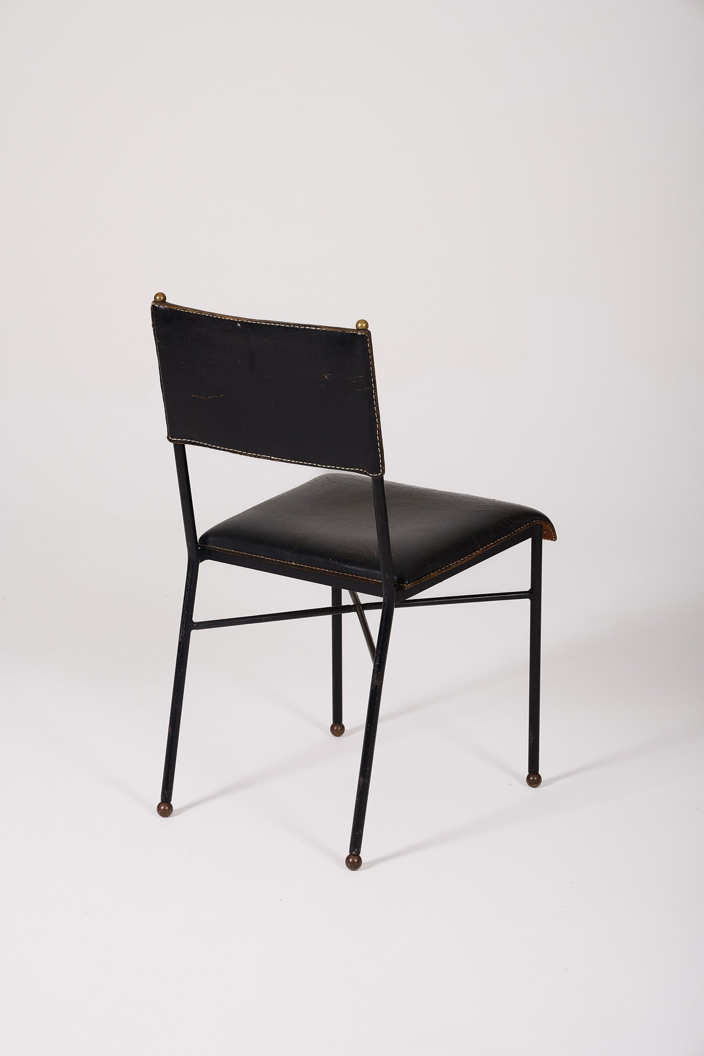 JACQUES ADNET LEATHER CHAIR