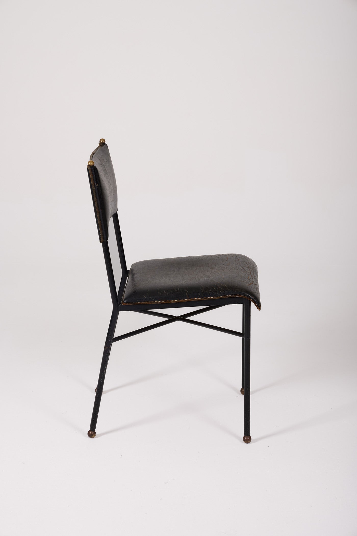 JACQUES ADNET LEATHER CHAIR