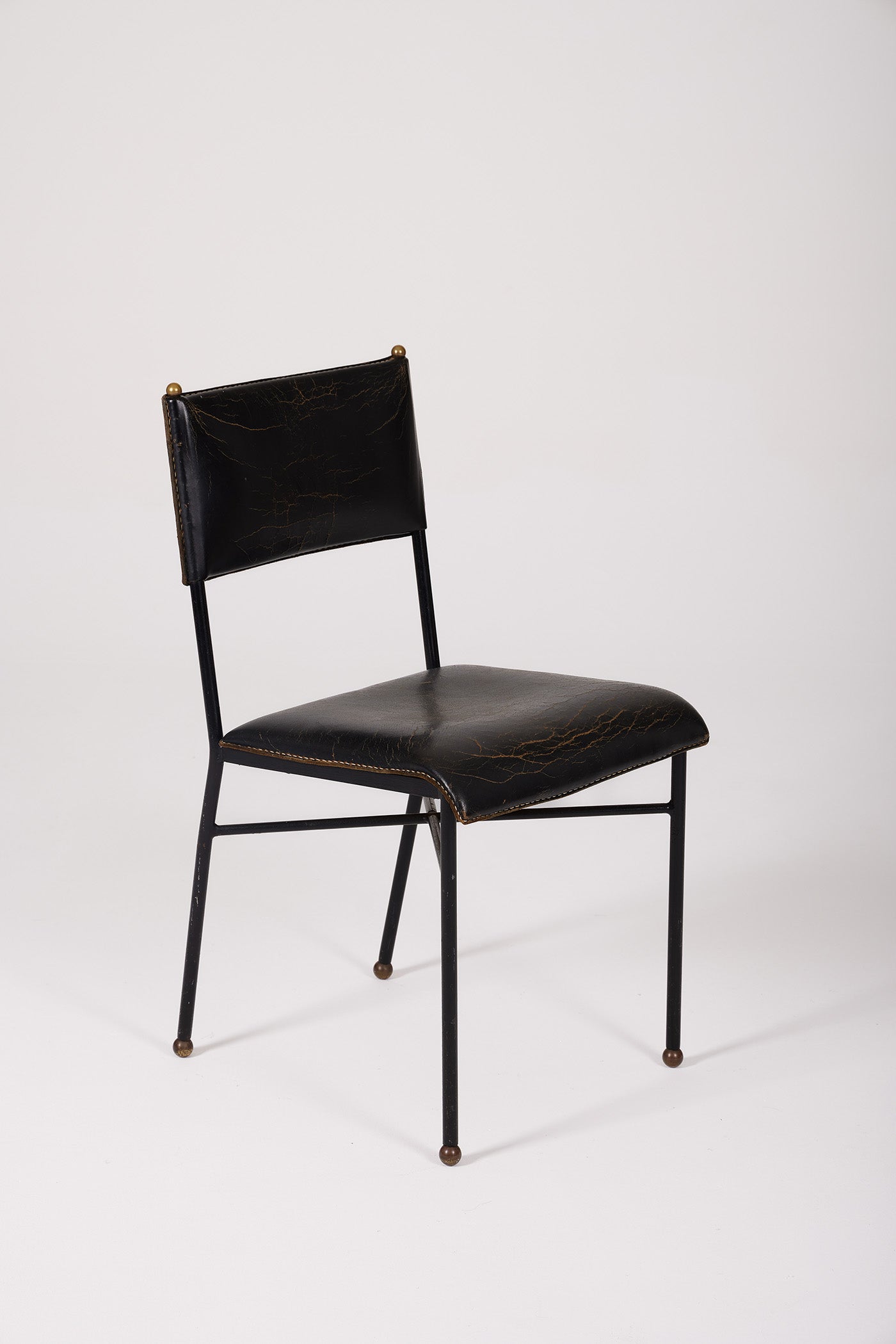 JACQUES ADNET LEATHER CHAIR