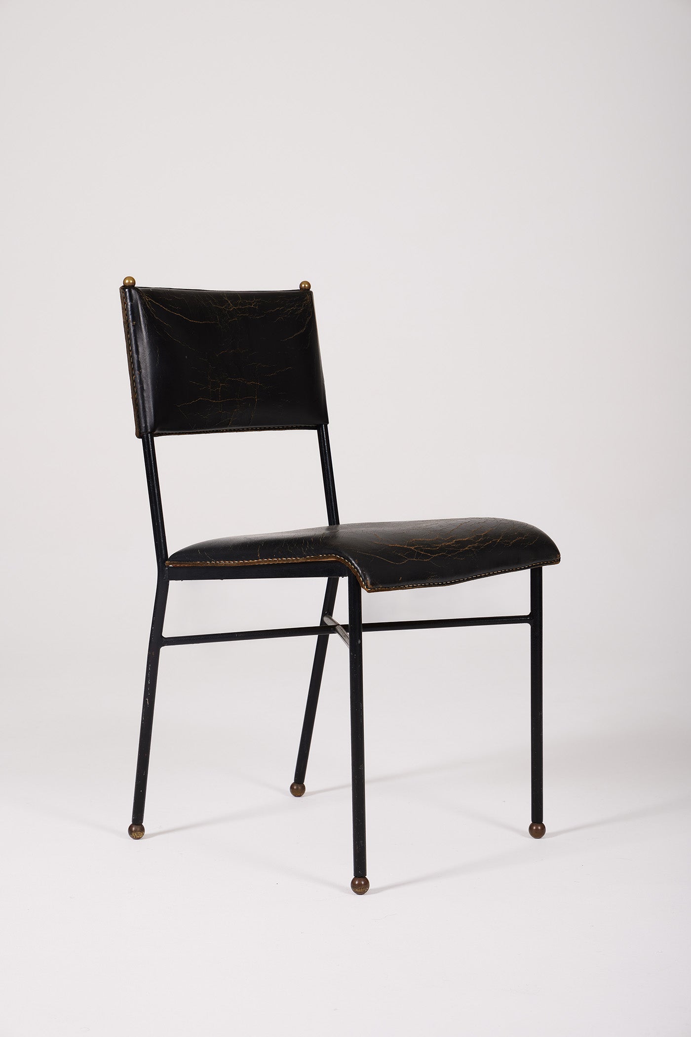 JACQUES ADNET LEATHER CHAIR