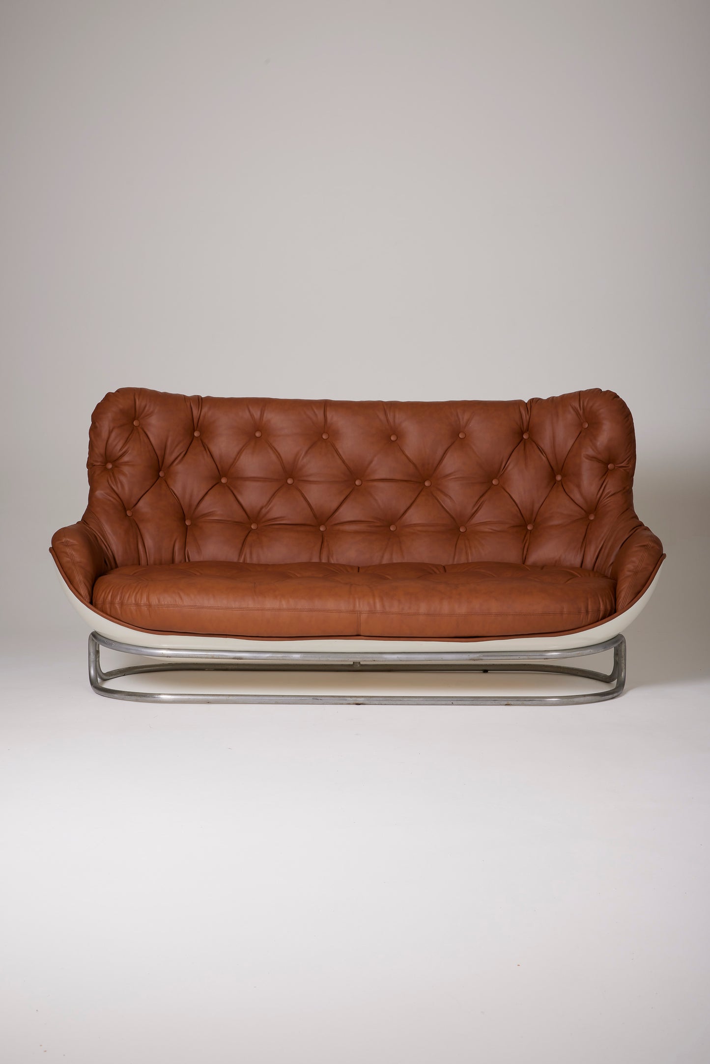 MICHEL CADESTIN "KARATE" LEATHER SOFA, 1970s