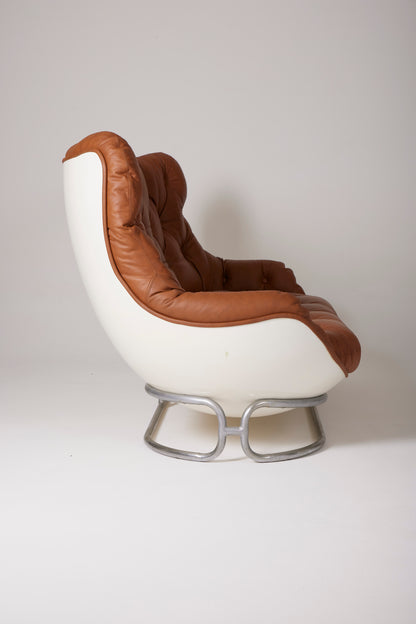 MICHEL CADESTIN "KARATE" LEATHER SOFA, 1970s