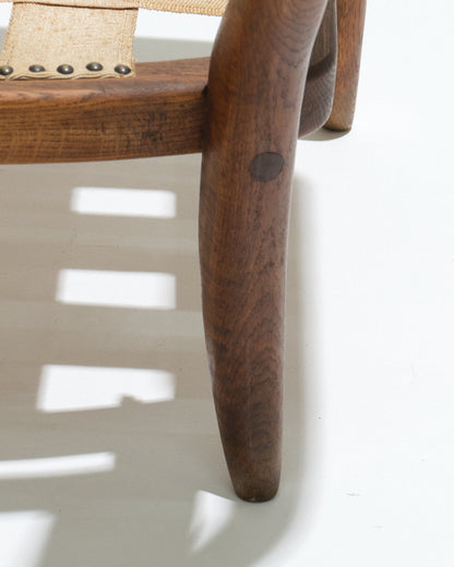 FAUTEUIL JOSÉ EN CHÊNE, GUILLERME ET CHAMBRON, 1950s