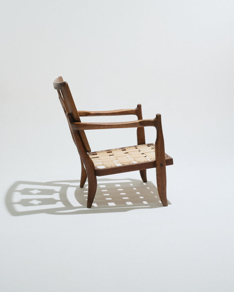 FAUTEUIL JOSÉ EN CHÊNE, GUILLERME ET CHAMBRON, 1950s