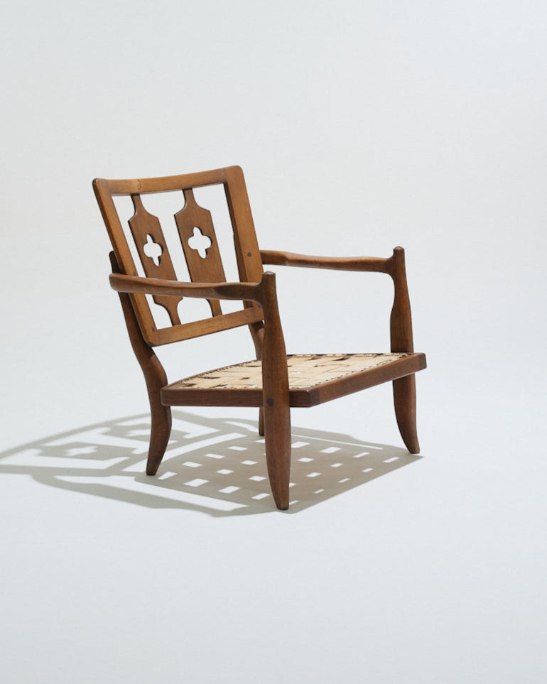 FAUTEUIL JOSÉ EN CHÊNE, GUILLERME ET CHAMBRON, 1950s