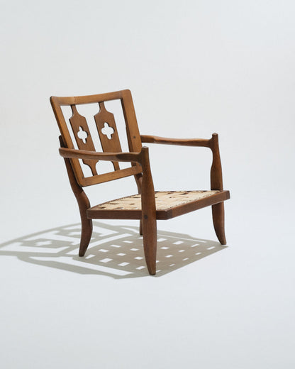 FAUTEUIL JOSÉ EN CHÊNE, GUILLERME ET CHAMBRON, 1950s