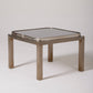 GLASS AND ALUMINUM SIDE TABLE