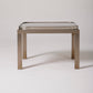 GLASS AND ALUMINUM SIDE TABLE