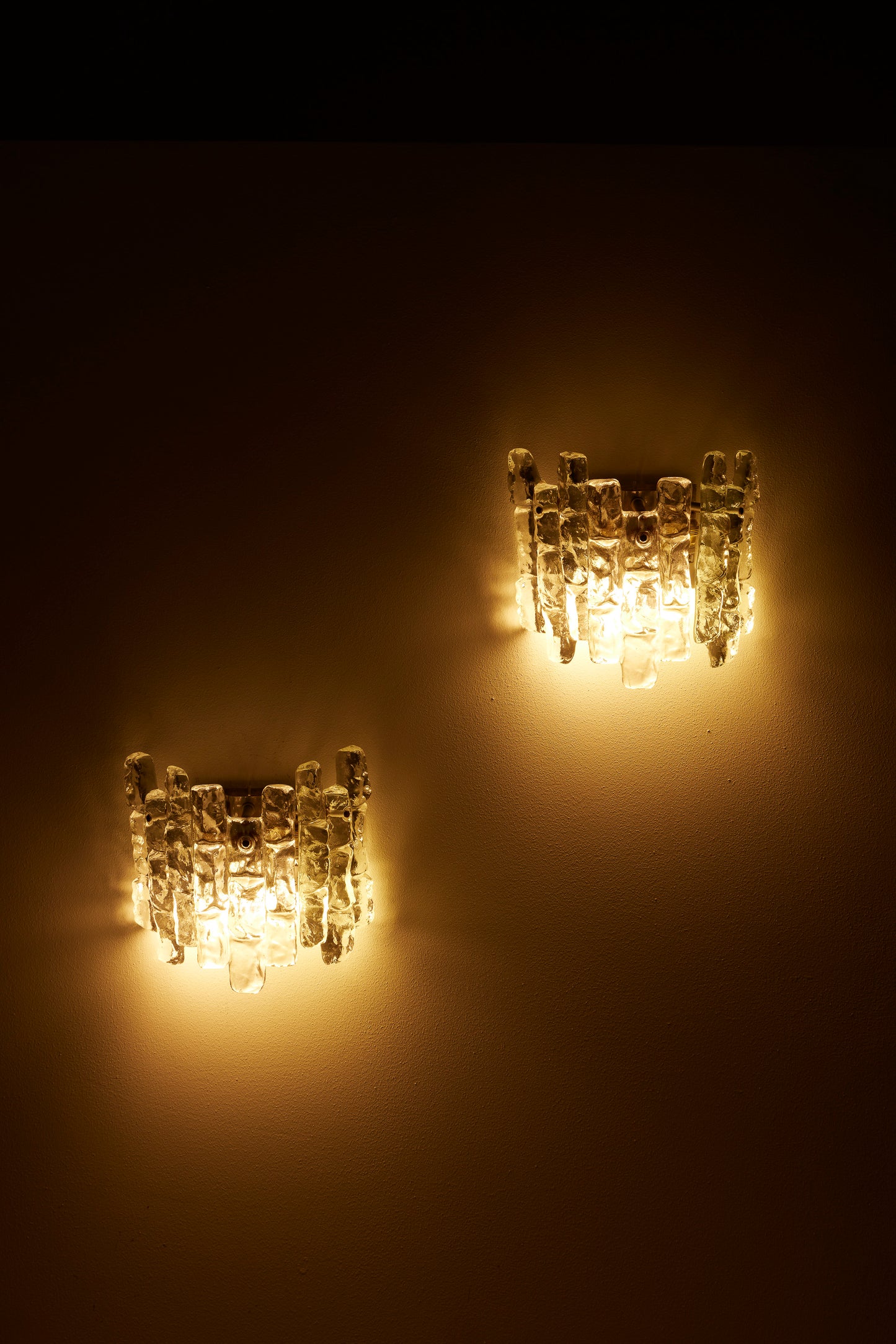 PAIR OF JULIUS THEODOR KALMAR GLASS WALL LIGHTS, 1960s