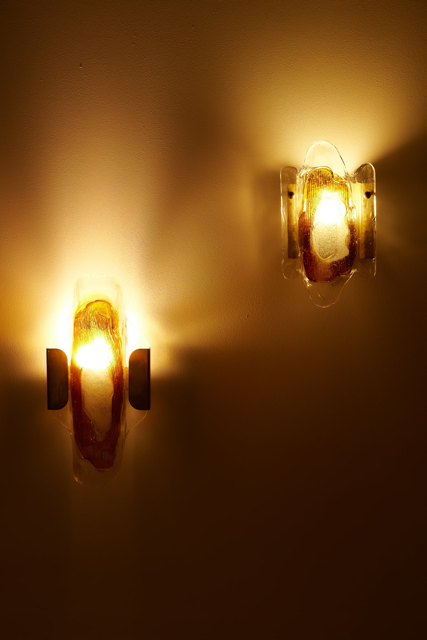 PAIR OF SVEND AAGE GLASS WALL LIGHTS, 1950s