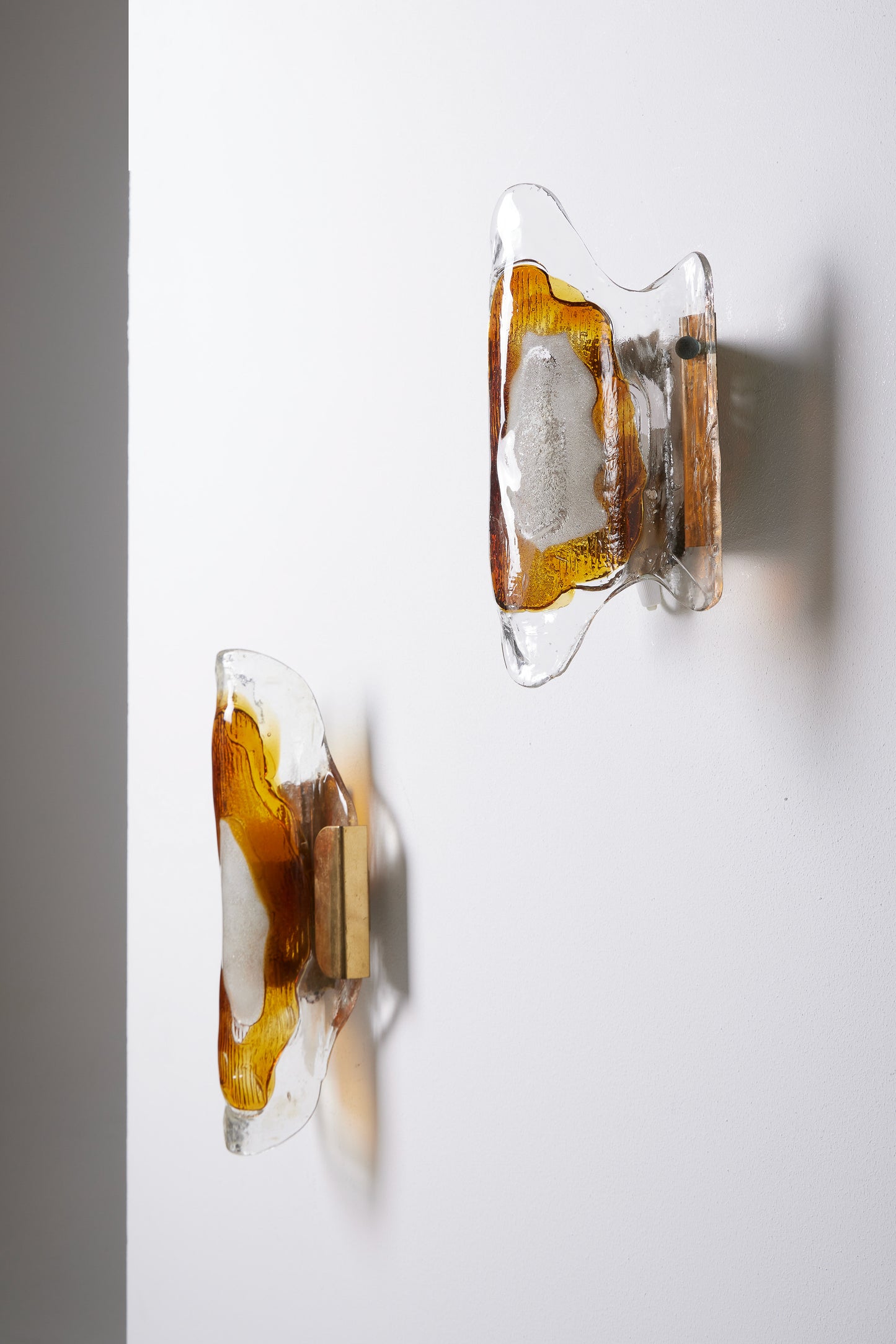 PAIR OF SVEND AAGE GLASS WALL LIGHTS, 1950s