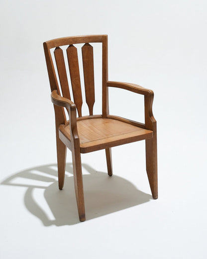 FAUTEUIL EN CHÊNE GUILLERME ET CHAMBRON, 1960s