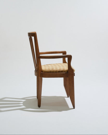 FAUTEUIL EN CHÊNE GUILLERME ET CHAMBRON, 1960s