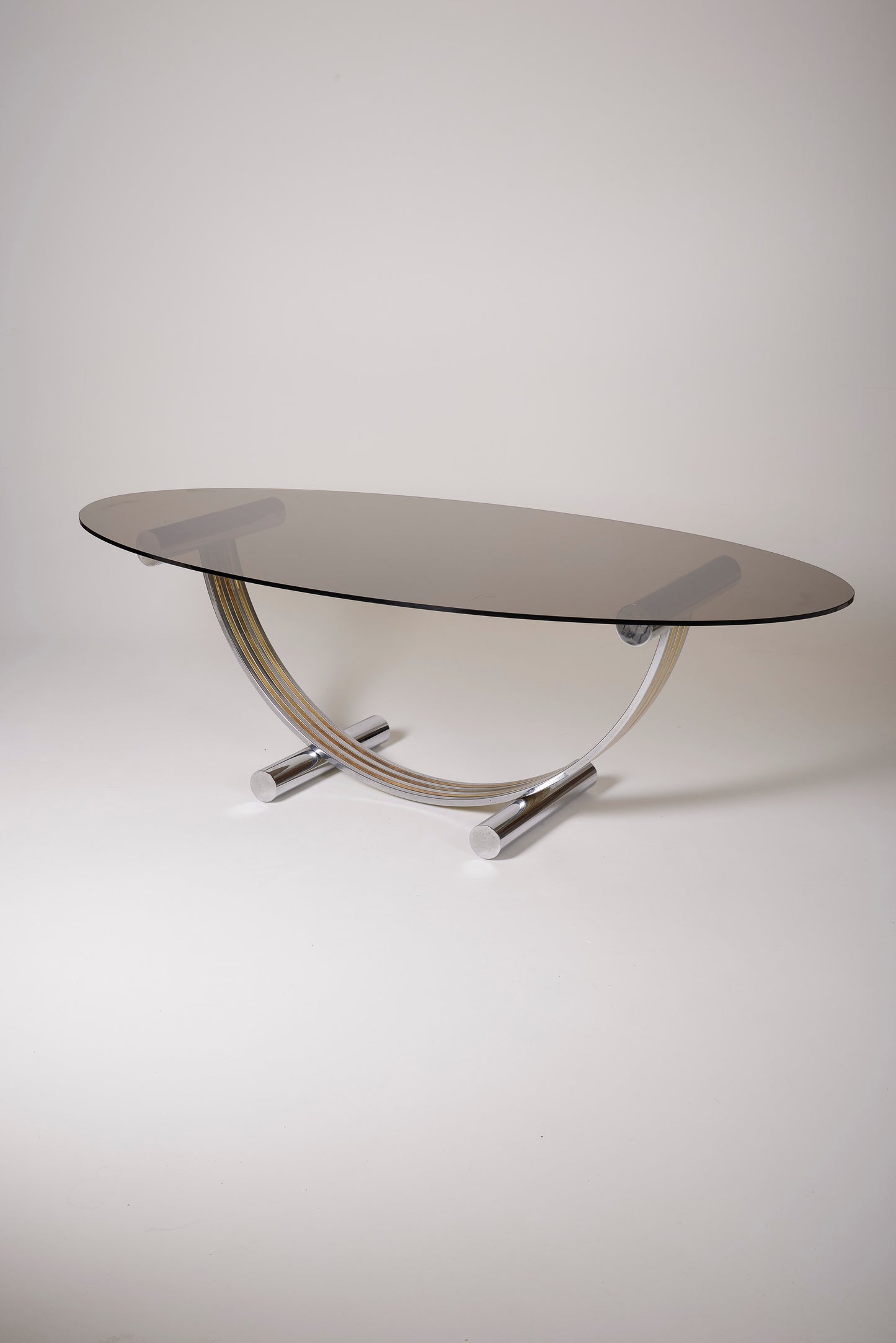 ROMÉO RÉGA METAL AND GLASS DINING TABLE