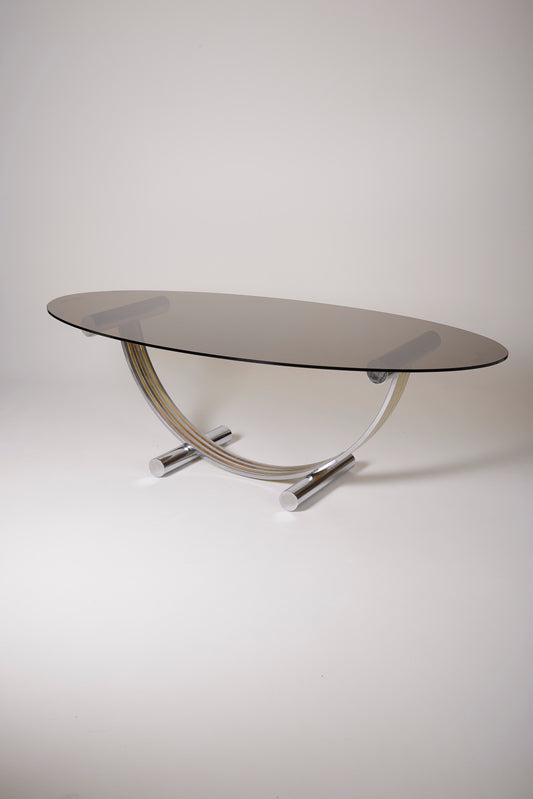 ROMÉO RÉGA METAL AND GLASS DINING TABLE