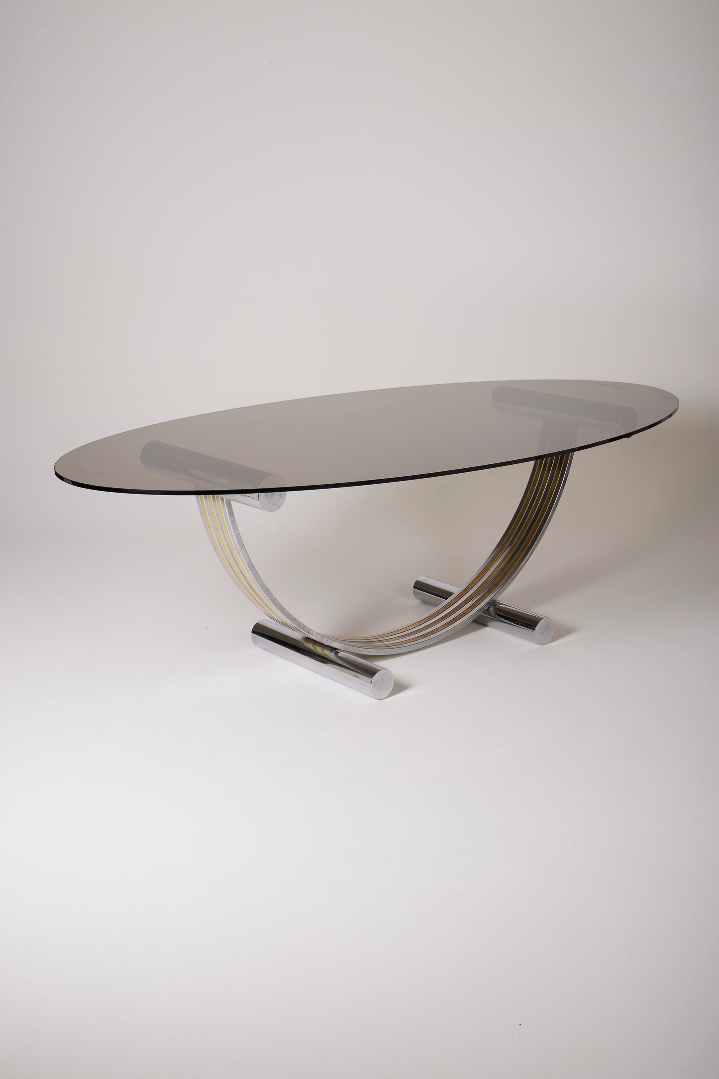 ROMÉO RÉGA METAL AND GLASS DINING TABLE