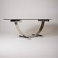 ROMÉO RÉGA METAL AND GLASS DINING TABLE