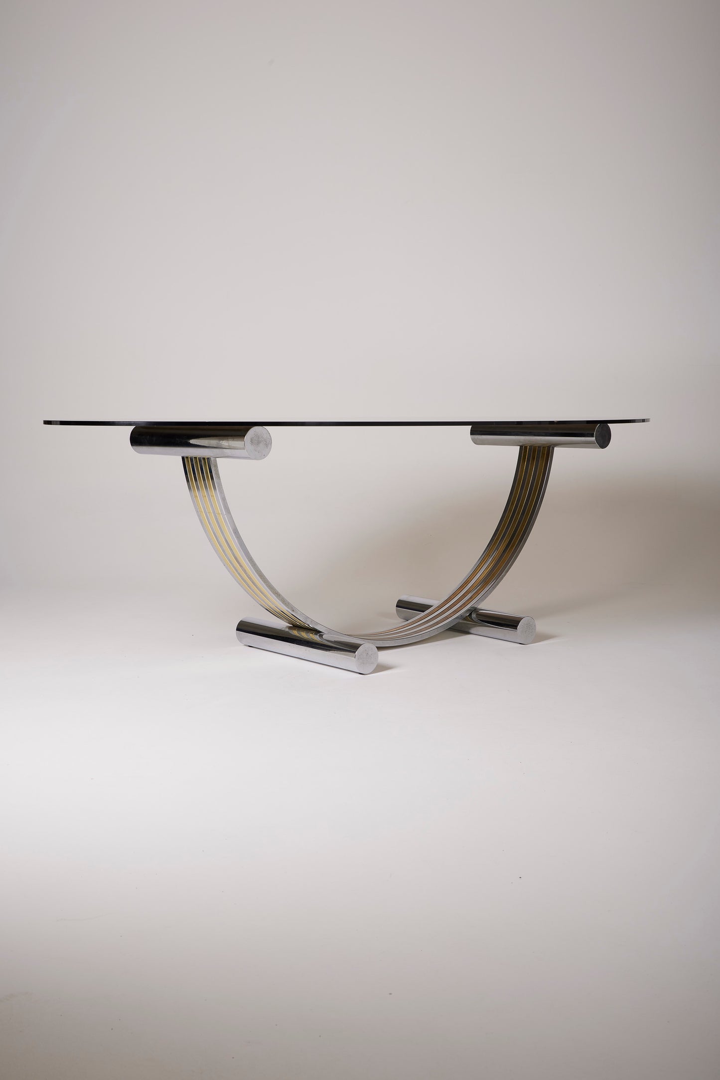 ROMÉO RÉGA METAL AND GLASS DINING TABLE