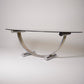 ROMÉO RÉGA METAL AND GLASS DINING TABLE