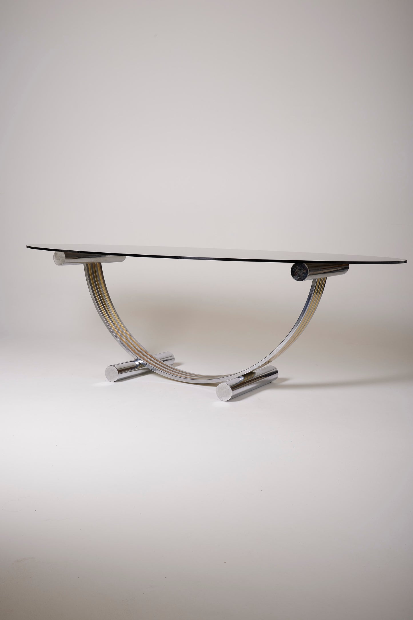 ROMÉO RÉGA METAL AND GLASS DINING TABLE