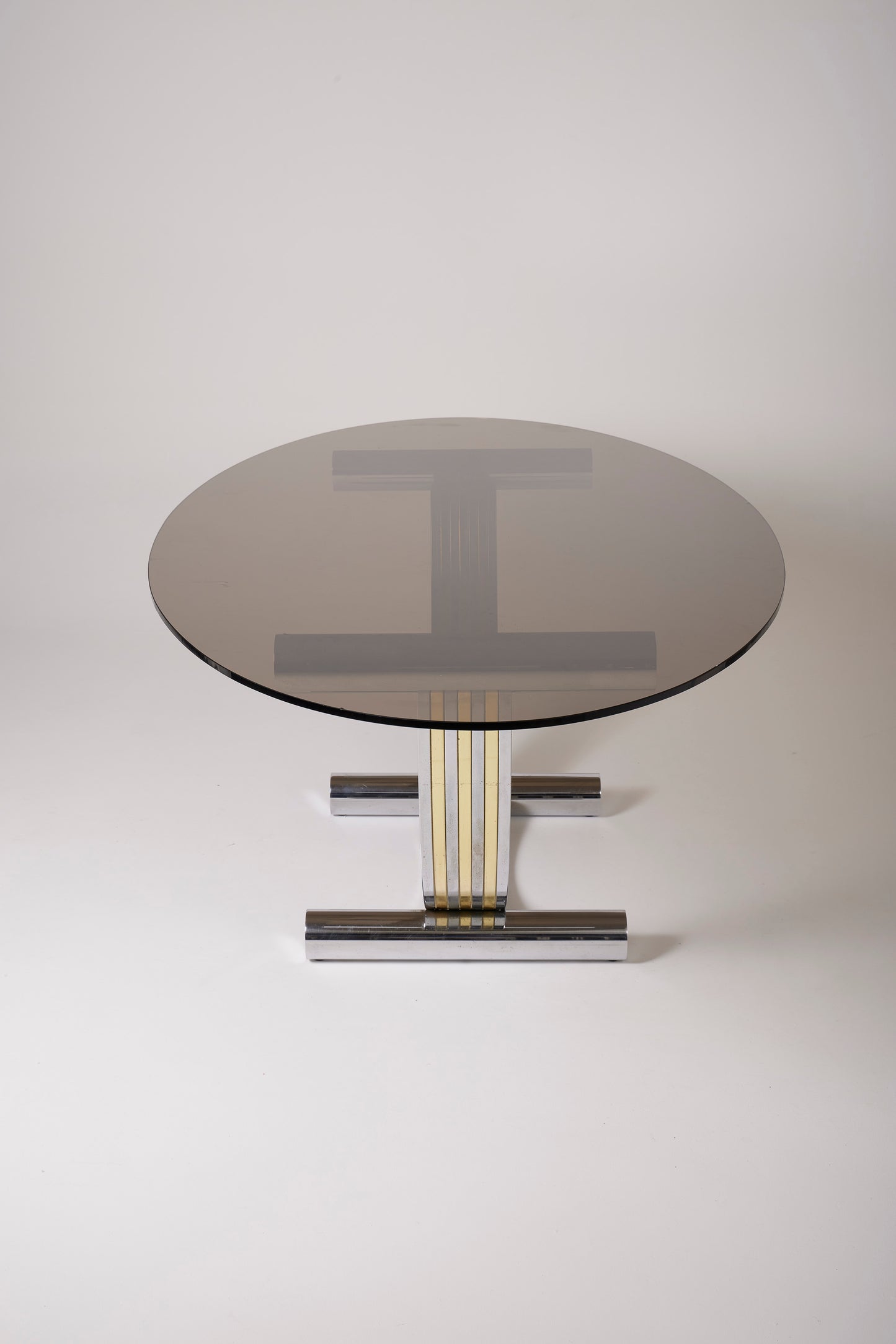 ROMÉO RÉGA METAL AND GLASS DINING TABLE