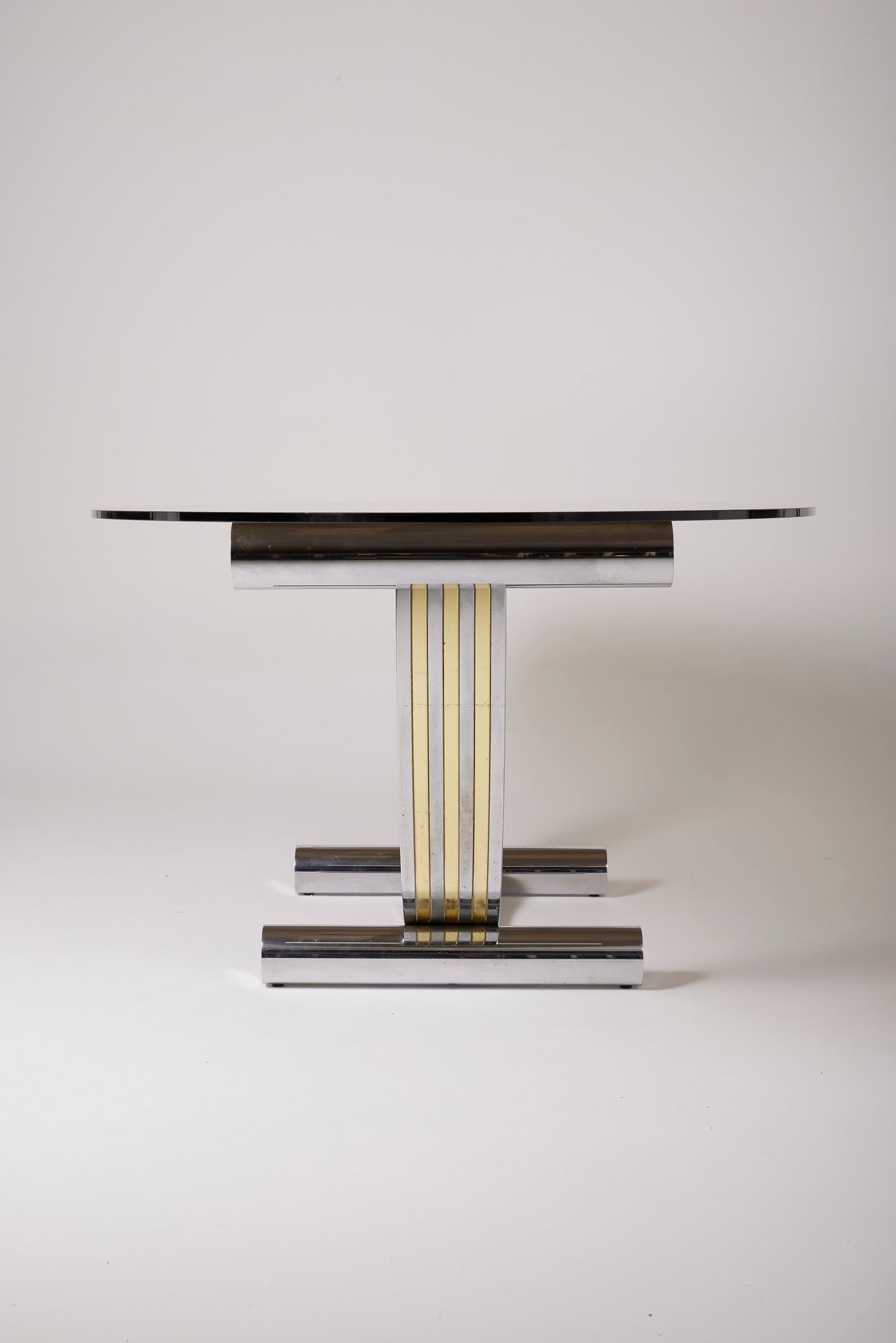 ROMÉO RÉGA METAL AND GLASS DINING TABLE