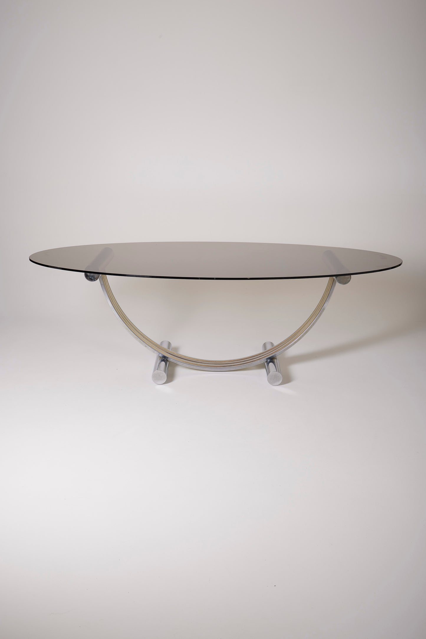 ROMÉO RÉGA METAL AND GLASS DINING TABLE